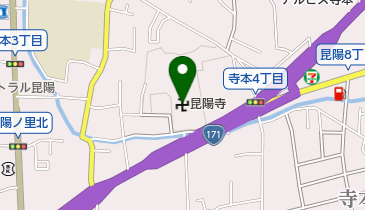 昆陽寺の地図画像