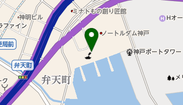 神戸港中突堤中央ターミナルかもめりあの地図画像