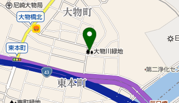 大物川緑地の地図画像