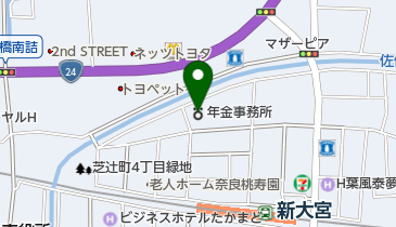 奈良年金事務所の地図画像