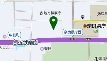 奈良家庭裁判所の地図画像