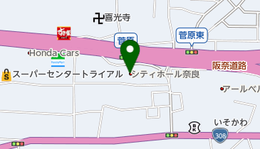 ベルコシティホール奈良の地図画像