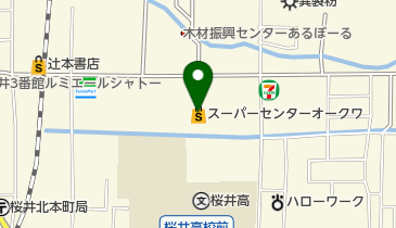 スーパーセンターオークワ桜井店の地図画像