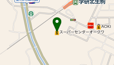 スーパーセンターオークワ生駒上町店の地図画像