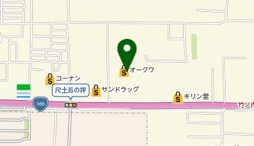 ダイソーオークワ大和高田店の地図画像