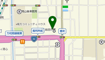 岡山簡易裁判所の地図画像