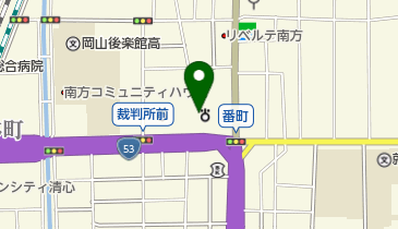 岡山家庭裁判所の地図画像