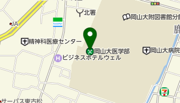 国立岡山大学医学部の地図画像