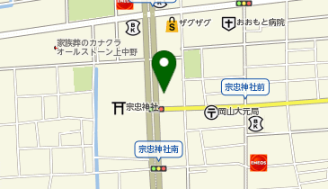 ゆず庵岡山大元店の地図画像