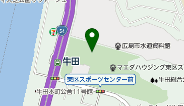 新牛田公園エスキーテニス場の地図画像