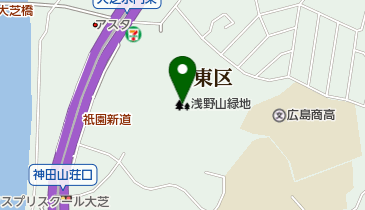 浅野山緑地の地図画像