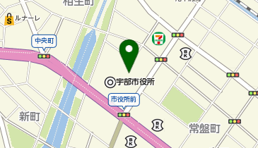 宇部市役所の地図画像