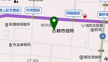 萩市役所の地図画像
