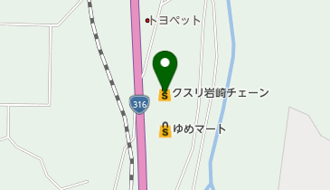 クスリ岩崎チェーン長門店の地図画像