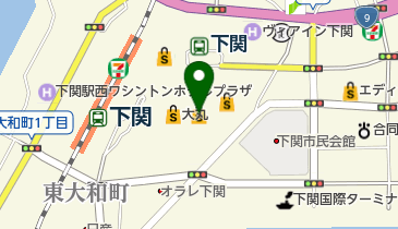 くまざわ書店下関店の地図画像