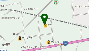 ダイソーフジ長門店の地図画像