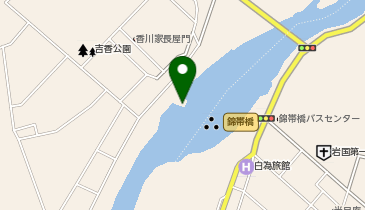 錦帯橋の鵜飼の地図画像
