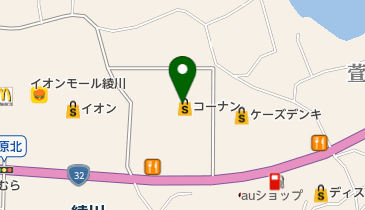 ホームセンターコーナン綾川店の地図画像