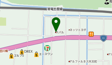 スバル中四国高松木太店の地図画像