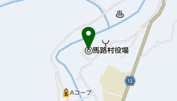 馬路村役場の地図画像