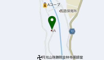 JA高知信連馬路村代理店の地図画像