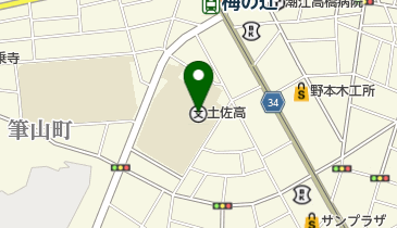 私立土佐高校の地図画像