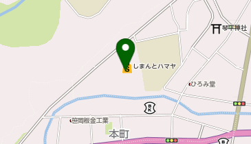 ダイソーサンシャインしまんとハマヤ店の地図画像