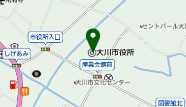大川市役所の地図画像