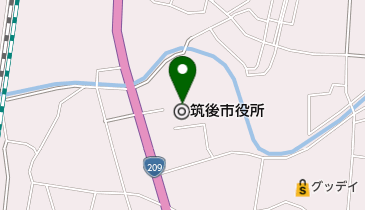 筑後市役所の地図画像