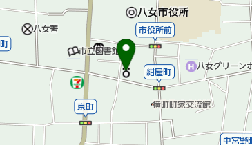 八女税務署の地図画像