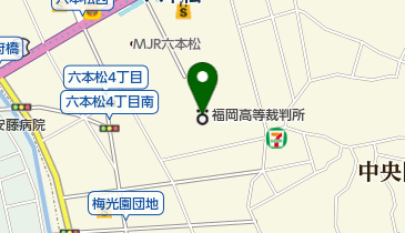 福岡簡易裁判所の地図画像