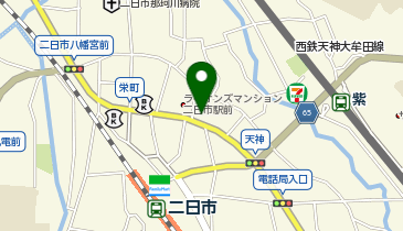 福岡中央銀行二日市支店の地図画像