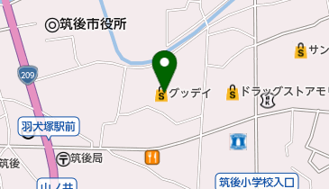 ホームセンターグッデイ筑後店の地図画像