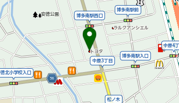 福岡トヨタ自動車那珂川店の地図画像