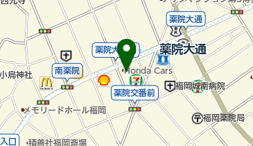 Honda Cars福岡薬院店の地図画像