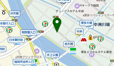 水たき料亭博多華味鳥中洲本店の地図画像