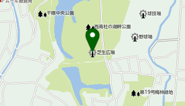 西南杜の湖畔公園芝生広場の地図画像