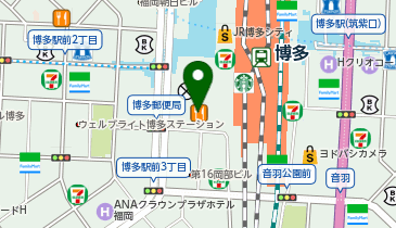 星乃珈琲店KITTE博多店の地図画像