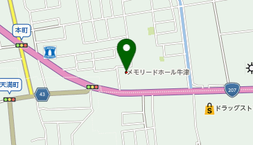 メモリードホール牛津の地図画像