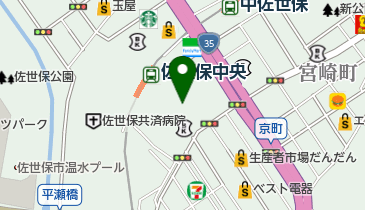 くまざわ書店佐世保店の地図画像