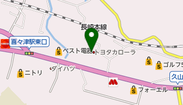 トヨタカローラ長崎ユーカーランド久山の地図画像