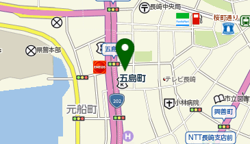 長崎トヨタ自動車長崎本店の地図画像