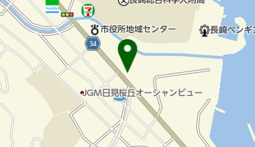 長崎市民網場プールの地図画像