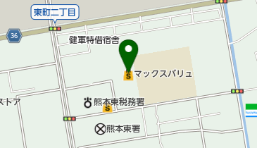 マックスバリュサンロードシティ熊本店の地図画像