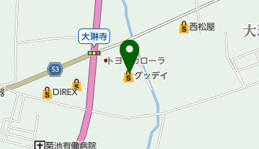 ホームセンターグッデイ菊池店の地図画像