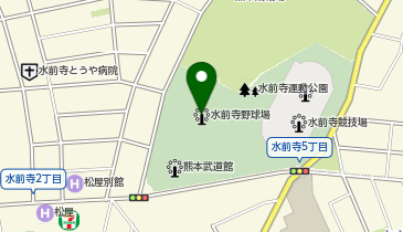 熊本市水前寺野球場の地図画像