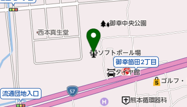 御幸中央公園運動施設ソフトボール場の地図画像