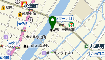 白川左岸緑地の地図画像