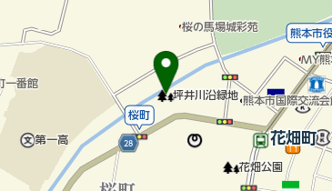 坪井川沿緑地の地図画像