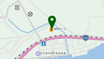 ゆめマート三角の地図画像